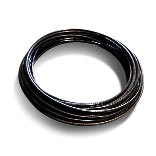 Cable de acero galvanizado 7x19 1/8'' a 3/16'' - PVC - 10m - Color:Negro
