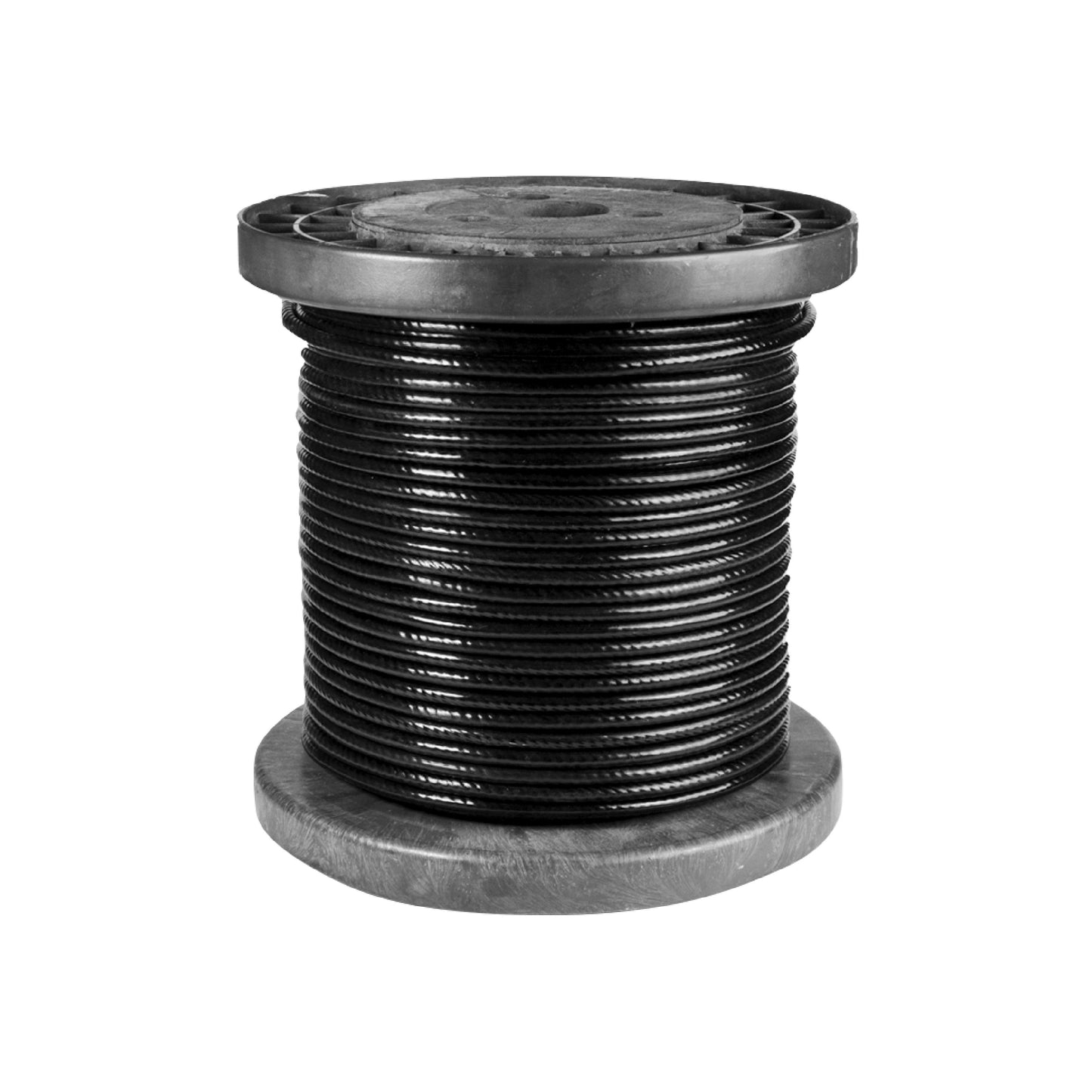 Cable de acero galvanizado 7x19 1/8'' a 3/16'' - Nylon - 150m - Color:Negro