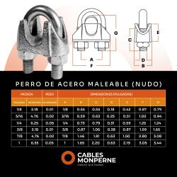 Perros de acero forjado galvanizado 7/8'' (5 piezas)