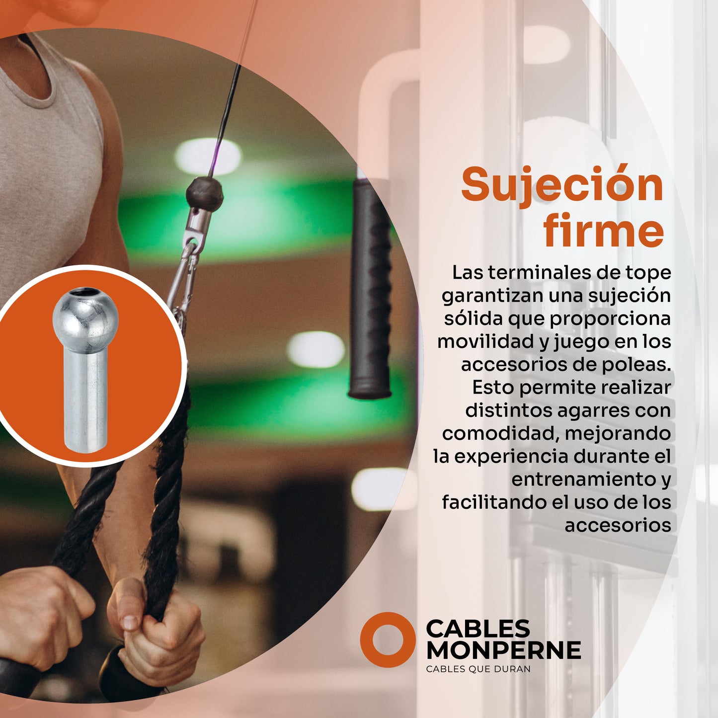 Terminal de tope para cable 3/16'' 10 piezas