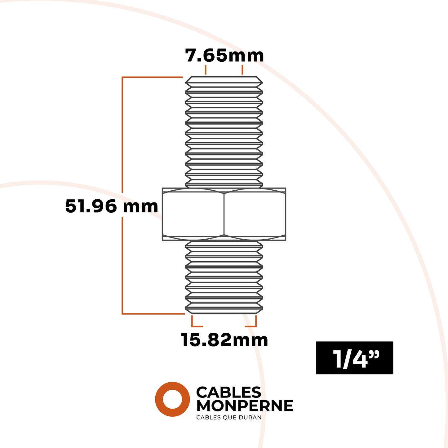 Birlo con tuerca para cable de ¼” (2 piezas)